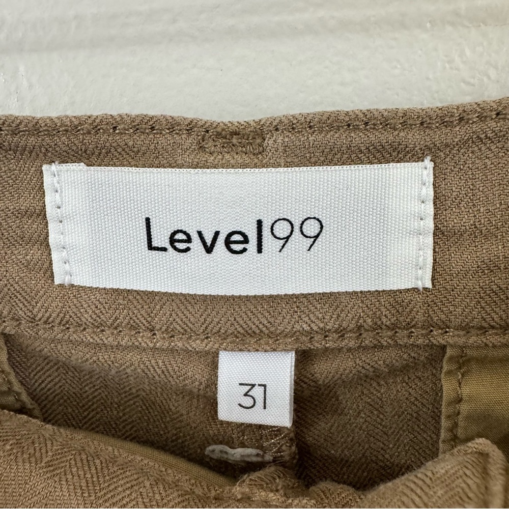 Level 99 Tallulah Wide Leg Linen lyocell Trousers Pants in Sandcastle Khaki 31 - Picture 13 of 14